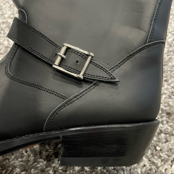 John Cooper Biker western cowboy black Genuine Leather Motorcycle Boots Spain - Picture 12 of 14